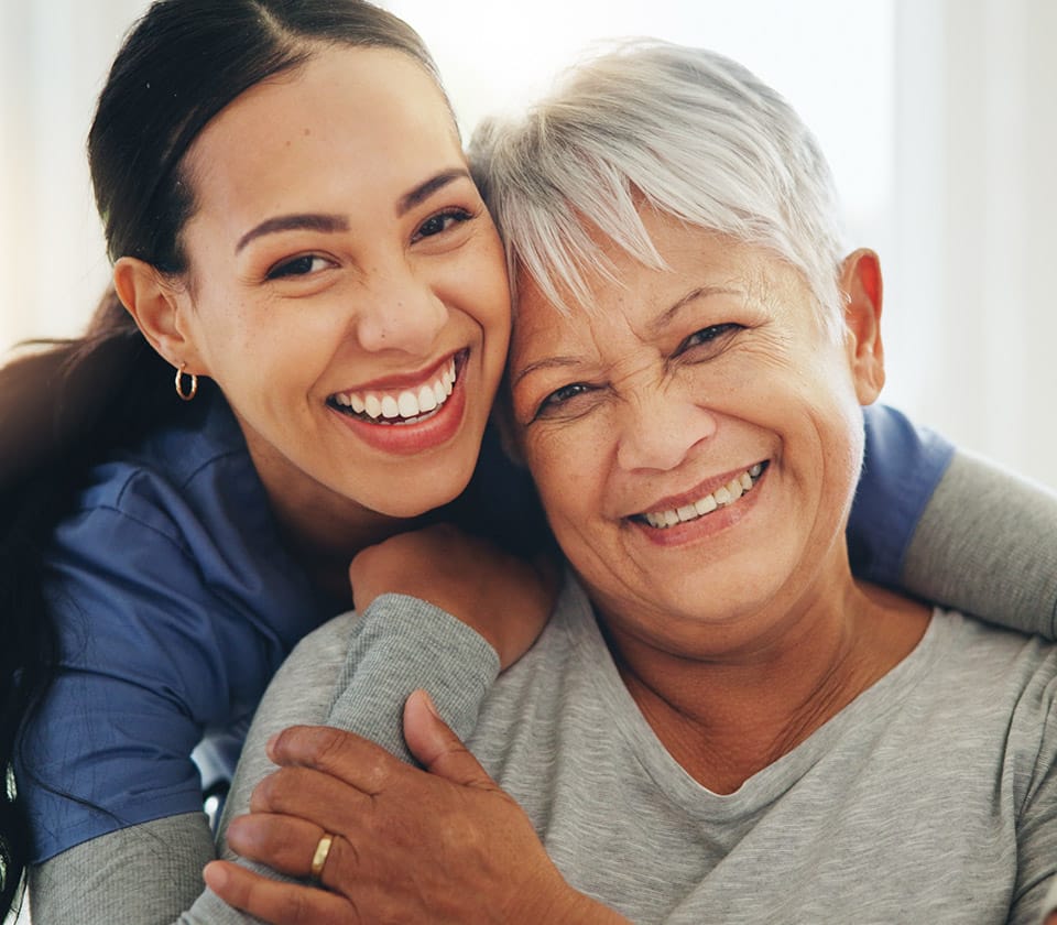 Happy portrait of a mother and daughter